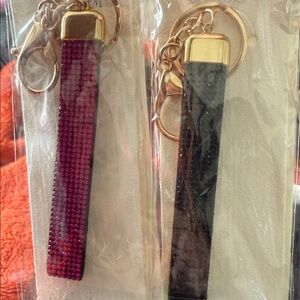 Crystal Wristlet with Key Chain and Clasp. NWT.